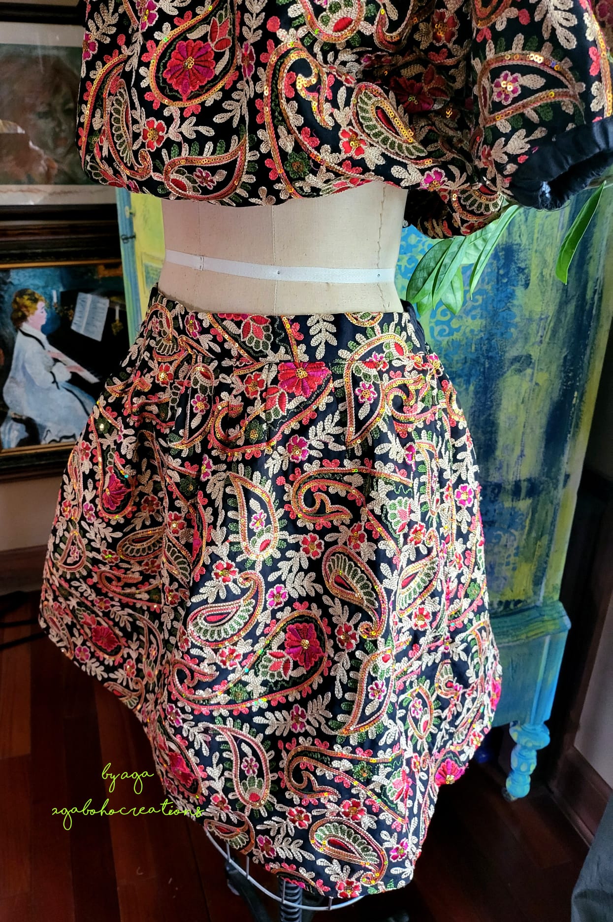 Embroidered shop boho skirt